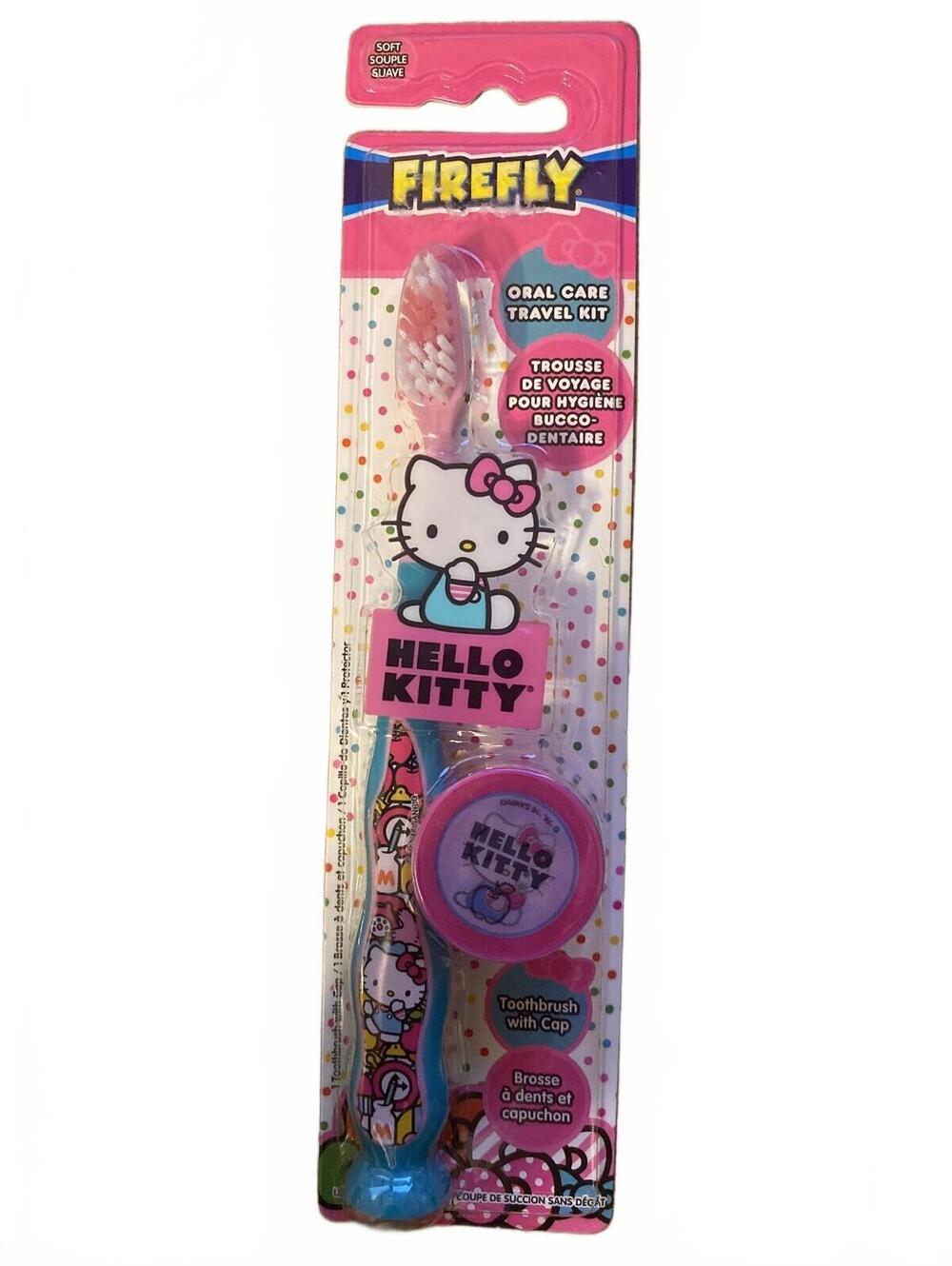 NEW FIREFLY Hello Kitty  GREEN Toothbrush With Cap ADA Accepted Firefly